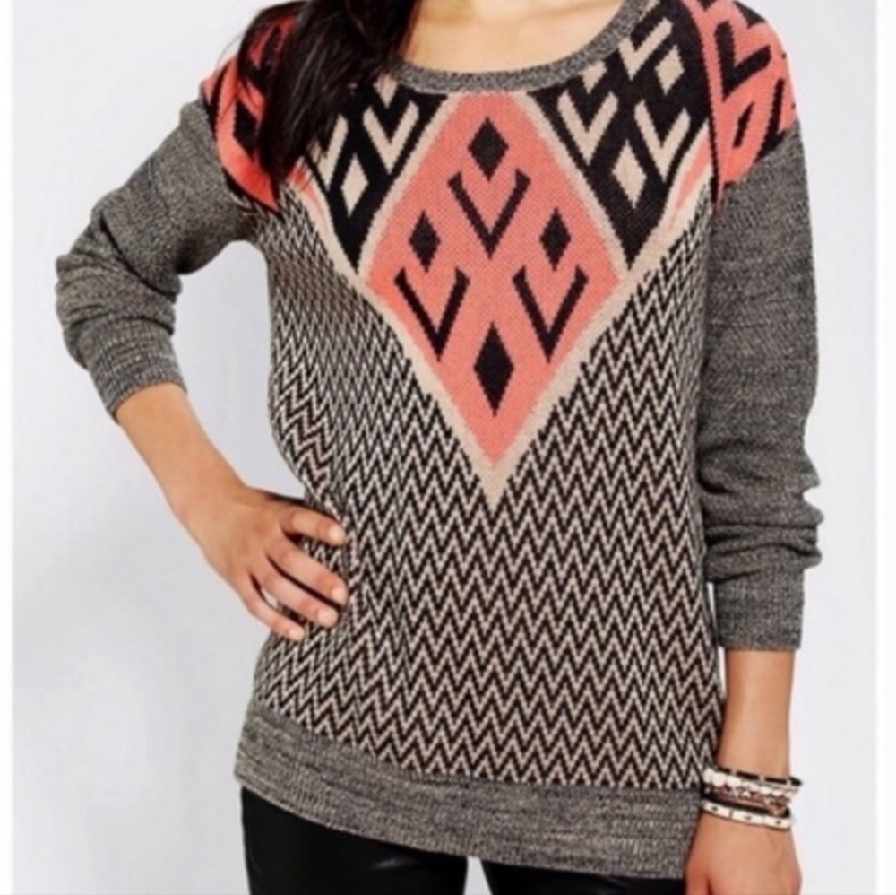 Urban Outfitters Ecote Intarsia Pull-Over Sweater - Picture 1 of 7